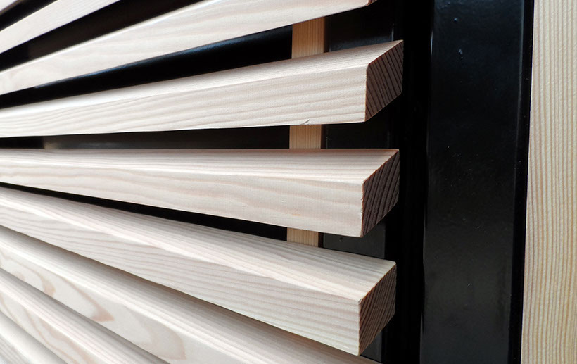 Holzverkleidung einer Fahrradgarage